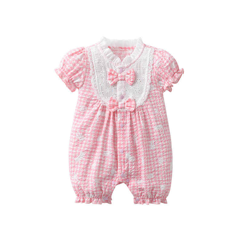 Infant Girls Printed Cotton Rompers