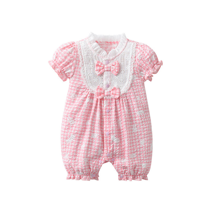 Infant Girls Printed Cotton Rompers