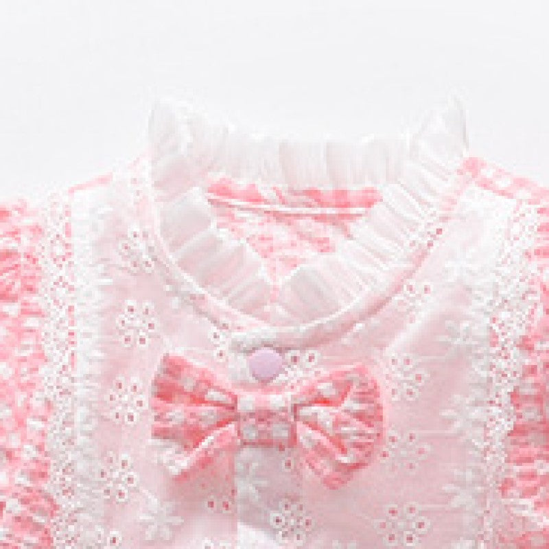 Infant Girls Printed Cotton Rompers