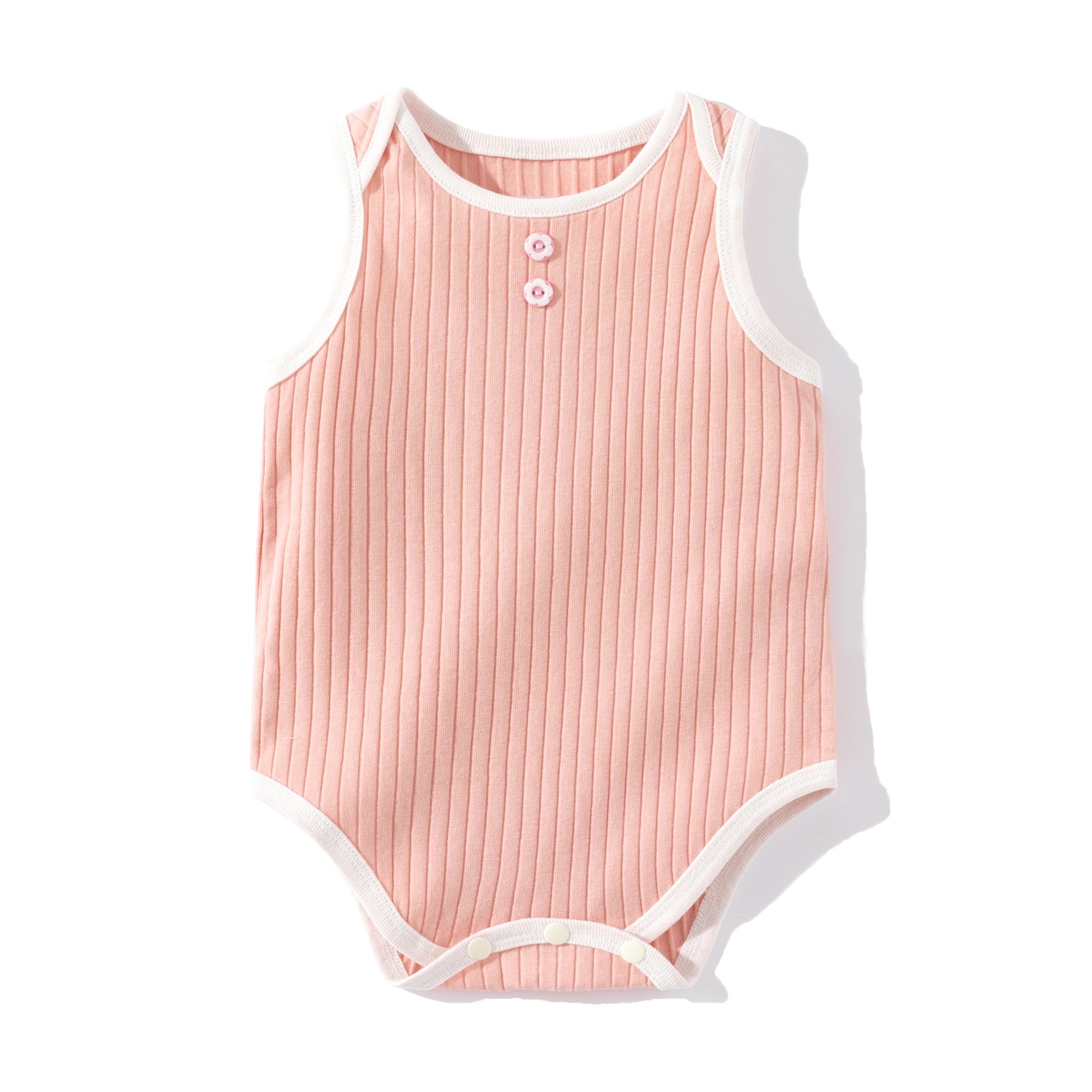 Pink Infant Girls Striped Cotton Bodysuit
