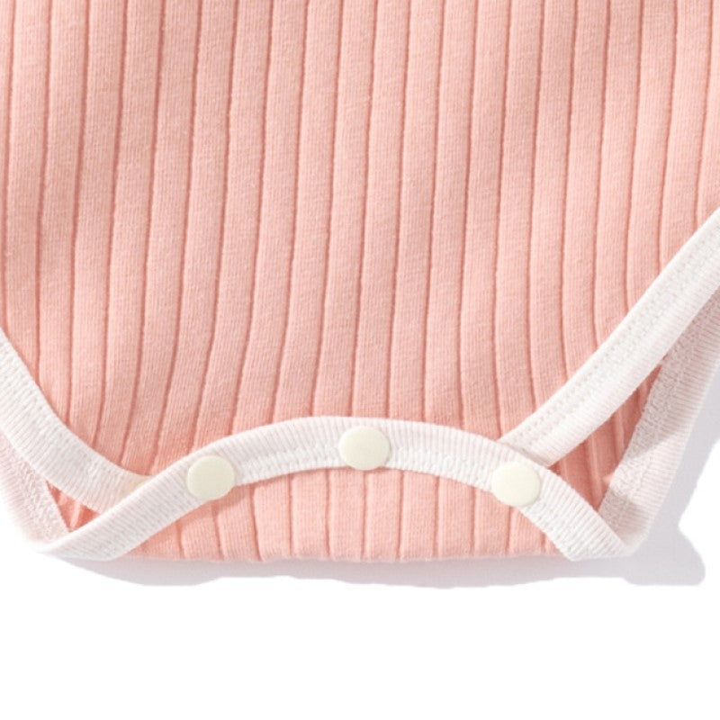 Pink Infant Girls Striped Cotton Bodysuit