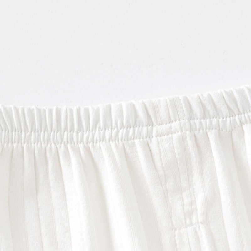 Infant Girls White Self Designed Pure Cotton Top with Shorts
