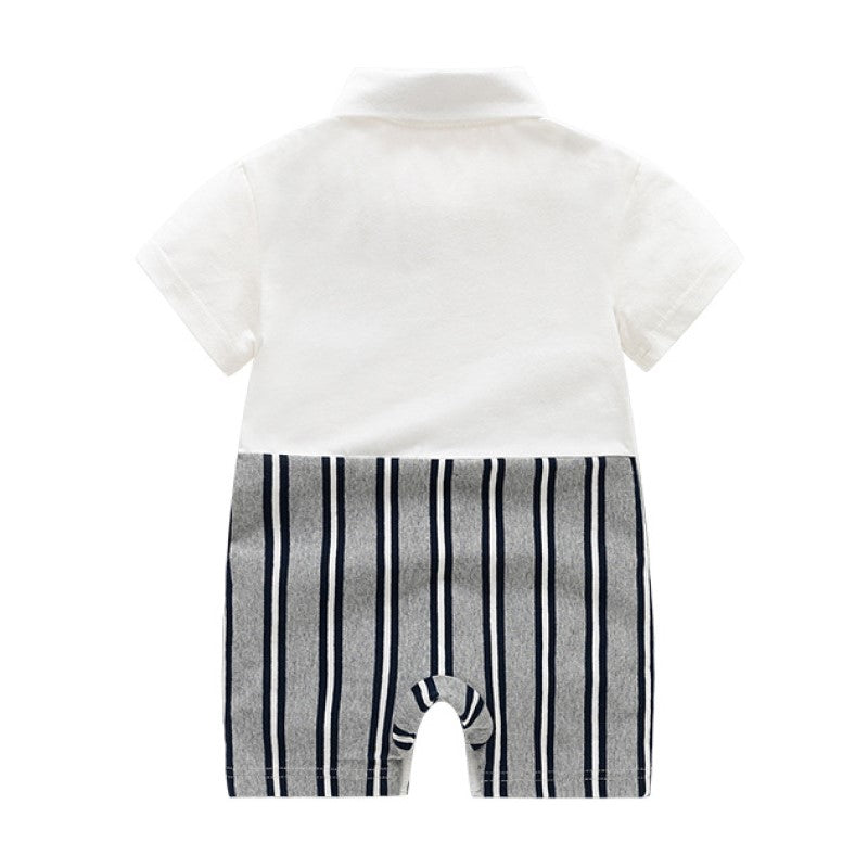 Infant Boys Striped Cotton Romper