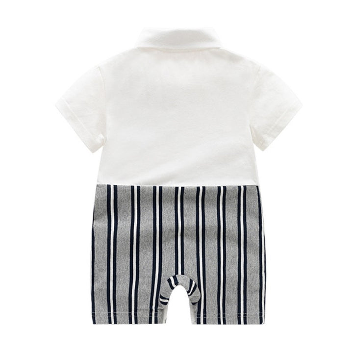 Infant Boys Striped Cotton Romper