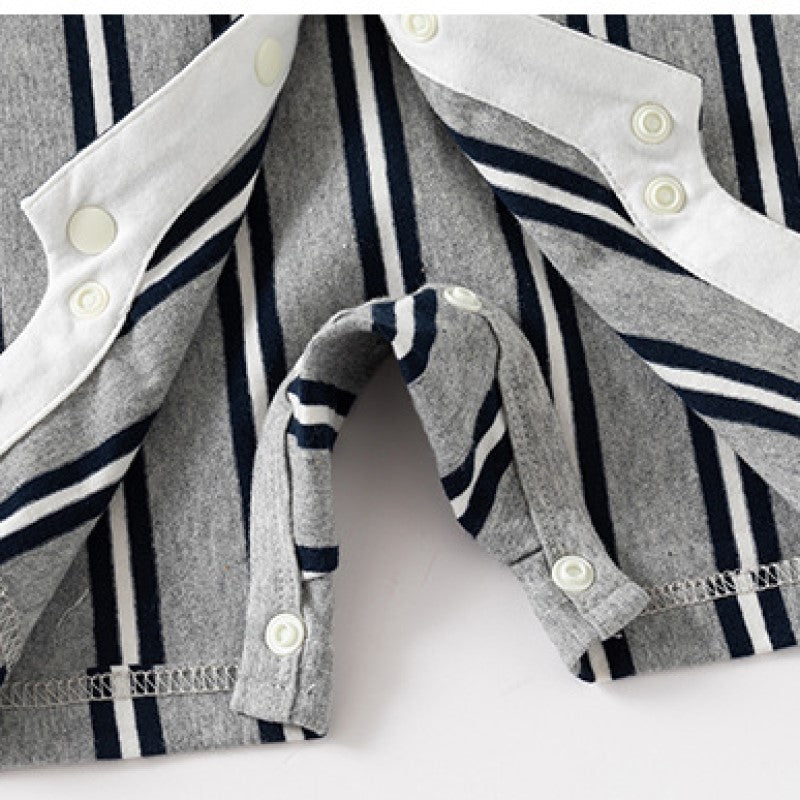 Infant Boys Striped Cotton Romper