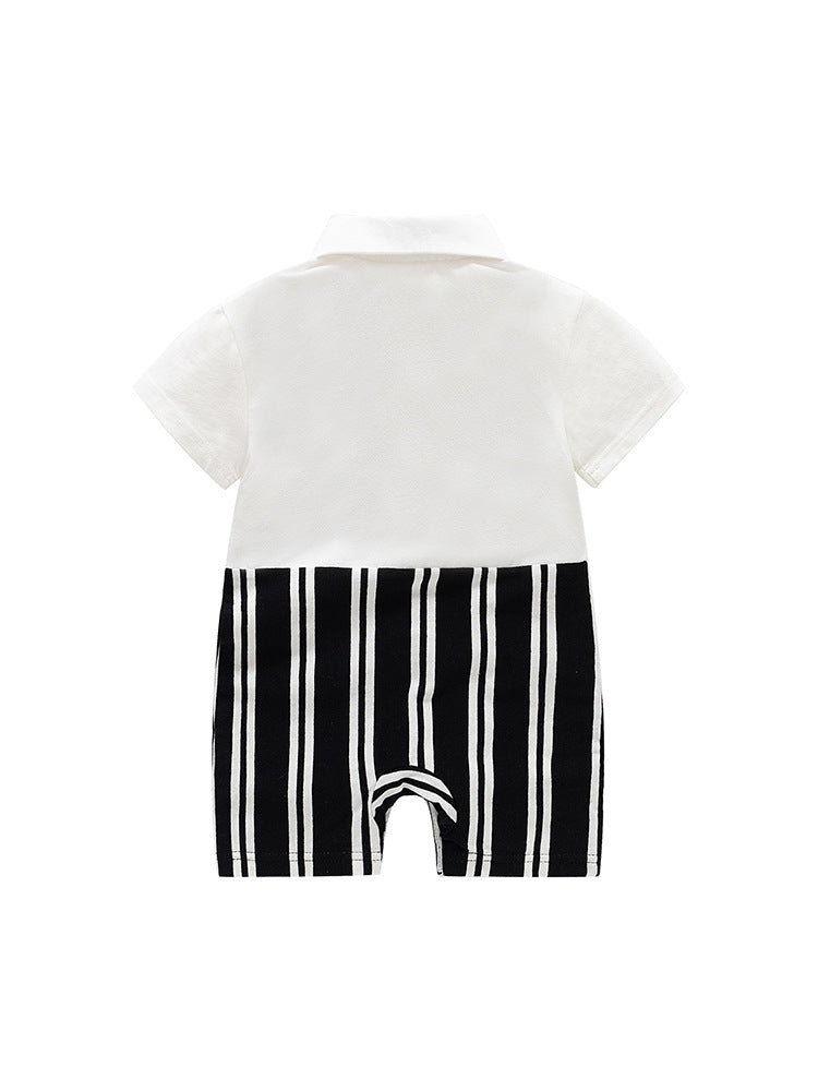 Infants Boys Striped Cotton Rompers