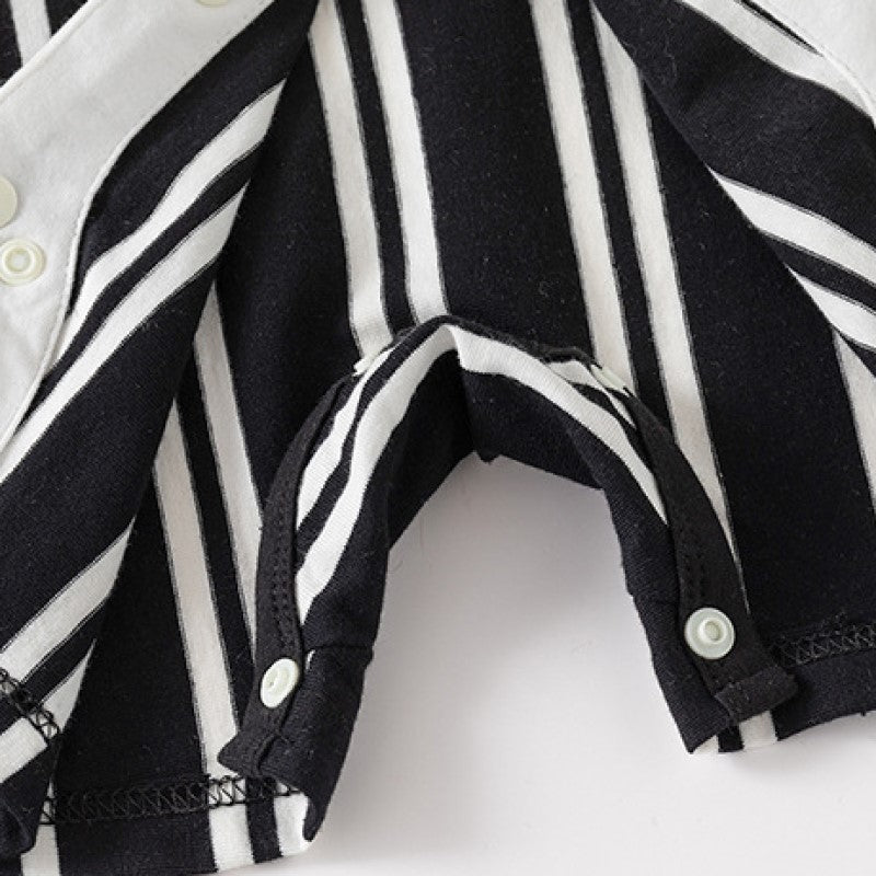 Infants Boys Striped Cotton Rompers