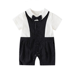 Infants Boy Striped Cotton Rompers