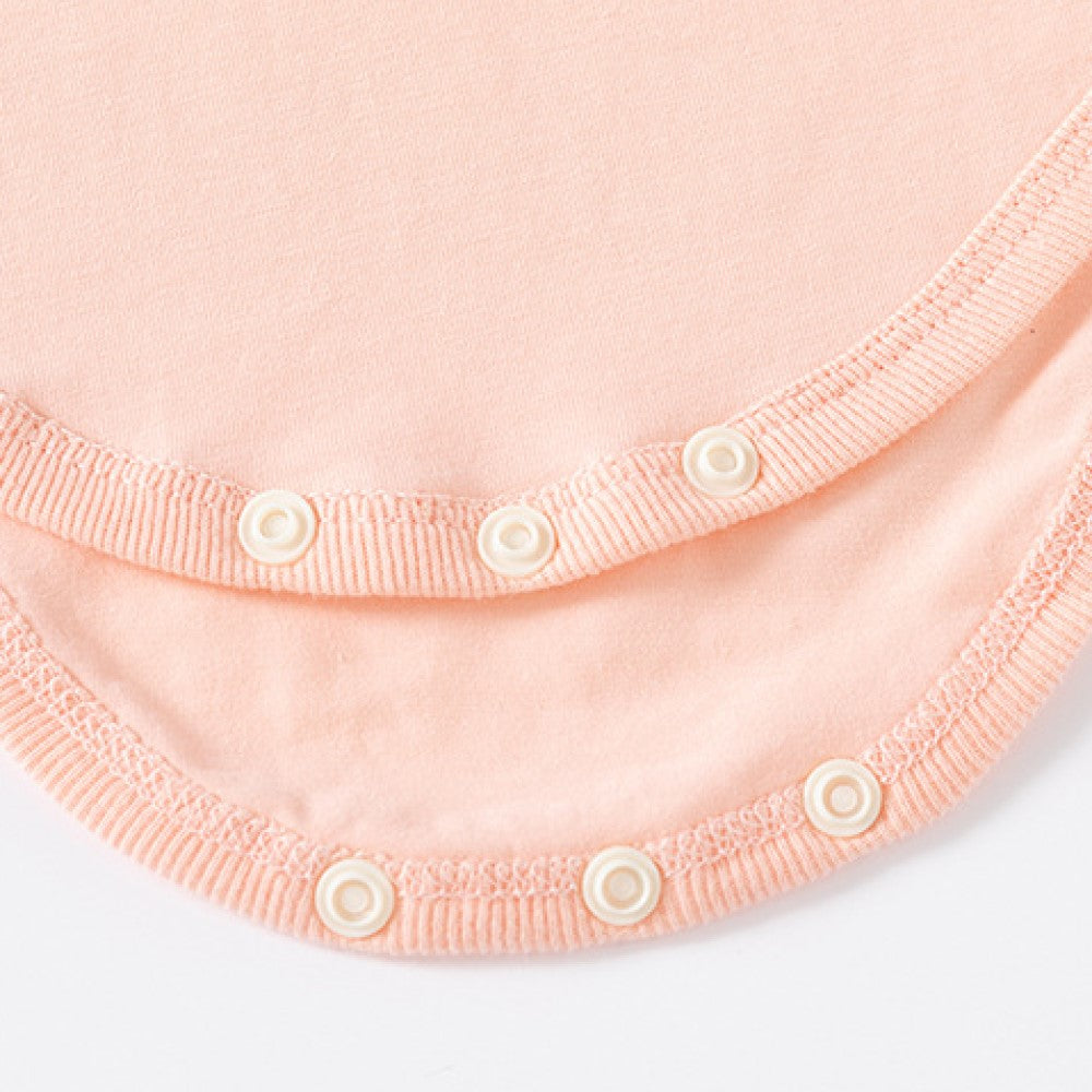 Girls Solid Round Neck Sleeveless Rompers