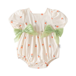 Infant Girls Printed Round Neck Bodysuit