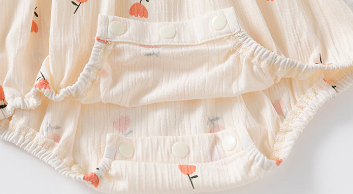 Infant Girls Printed Round Neck Bodysuit