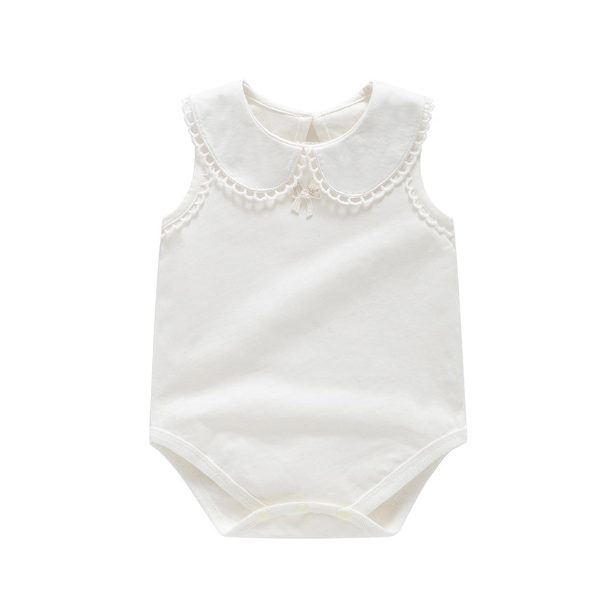 Infant Girls Cotton Lace Insert Bodysuit