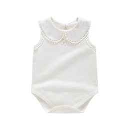 Infant Girls Cotton Lace Insert Bodysuit
