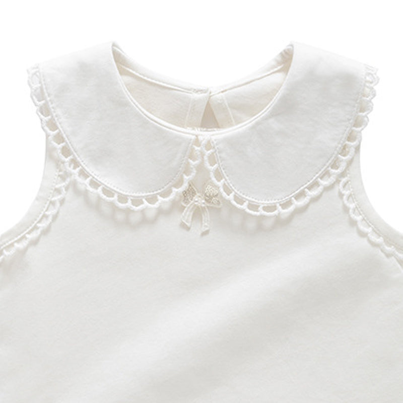 Infant Girls Cotton Lace Insert Bodysuit