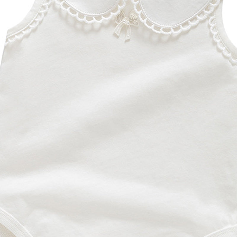 Infant Girls Cotton Lace Insert Bodysuit
