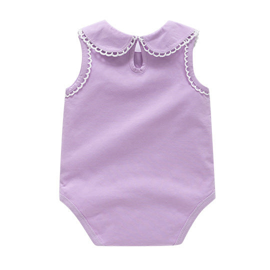 Infant Girls Cotton Lace Insert Bodysuit