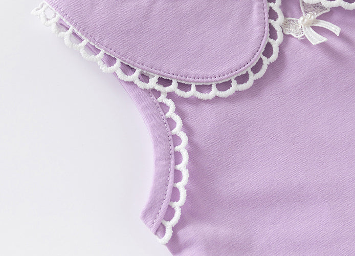 Infant Girls Cotton Lace Insert Bodysuit