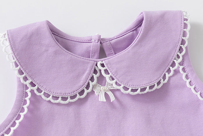 Infant Girls Cotton Lace Insert Bodysuit