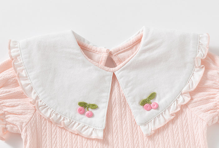 Infant Girls Embroidered Cotton Bodysuit