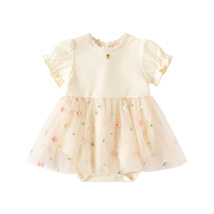 Infants Girls Embroidered Cotton Bodysuit