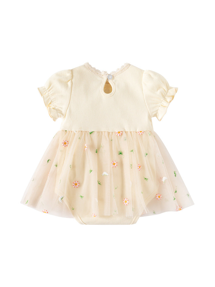 Infants Girls Embroidered Cotton Bodysuit