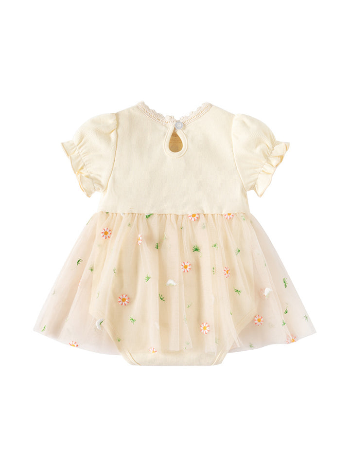 Infants Girls Embroidered Cotton Bodysuit