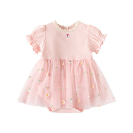 Infant Girls Floral Printed Cotton Romper