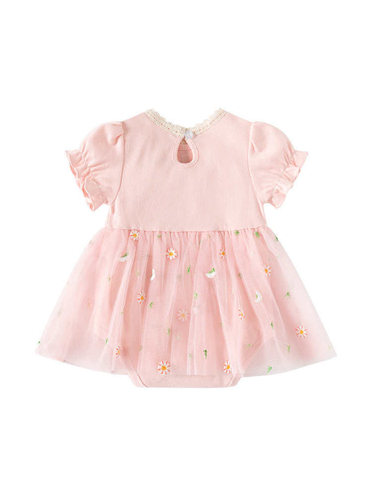 Infant Girls Floral Printed Cotton Romper