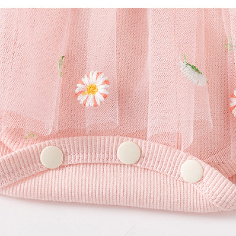 Infant Girls Floral Printed Cotton Romper