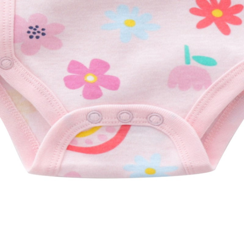 Girls Floral Printed Pure Cotton Bodysuit