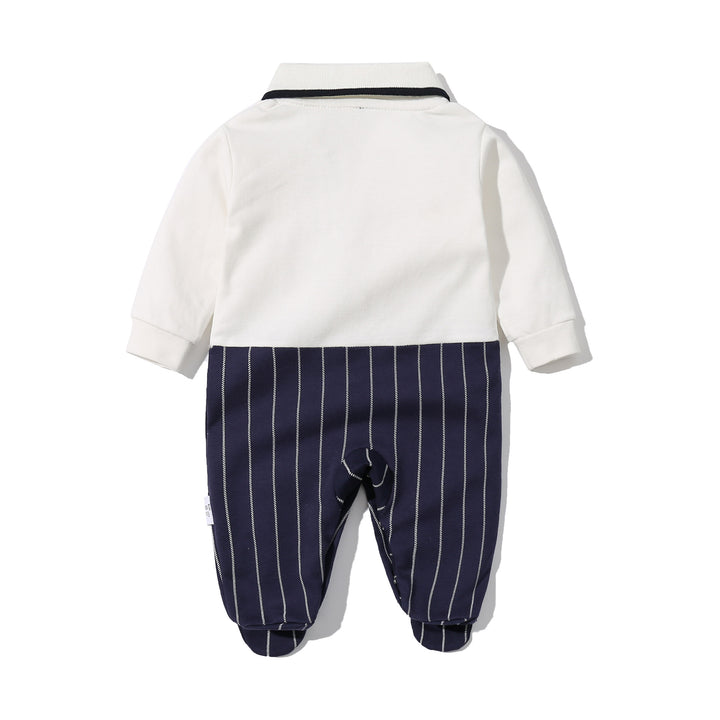 Infants Striped Cotton Party Rompers