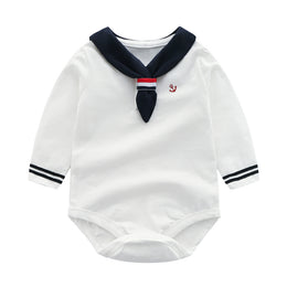 Infant Boys White V-Neck Cotton Bodysuit