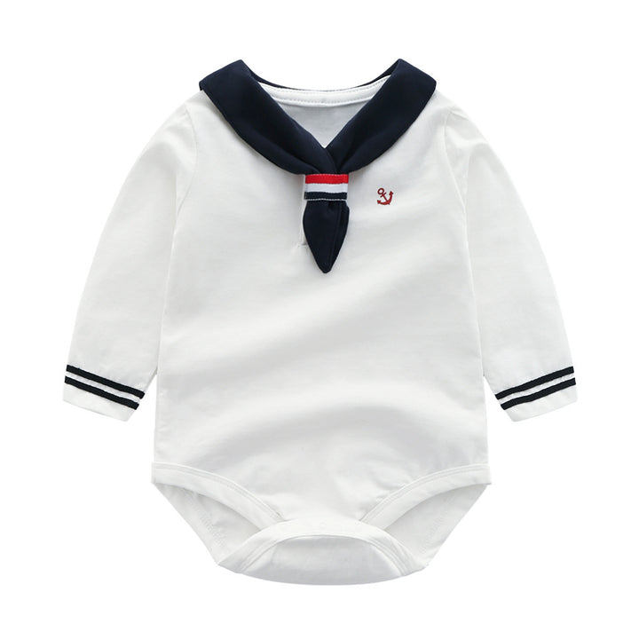 Infant Boys White V-Neck Cotton Bodysuit