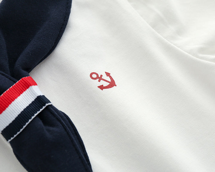 Infant Boys White V-Neck Cotton Bodysuit