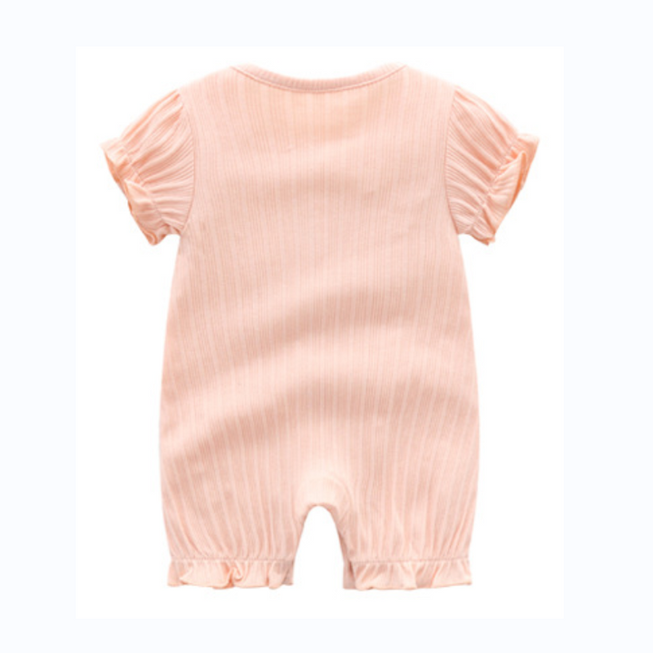 Infant Girls Pink Striped Cotton Rompers