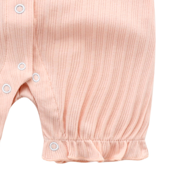 Infant Girls Pink Striped Cotton Rompers