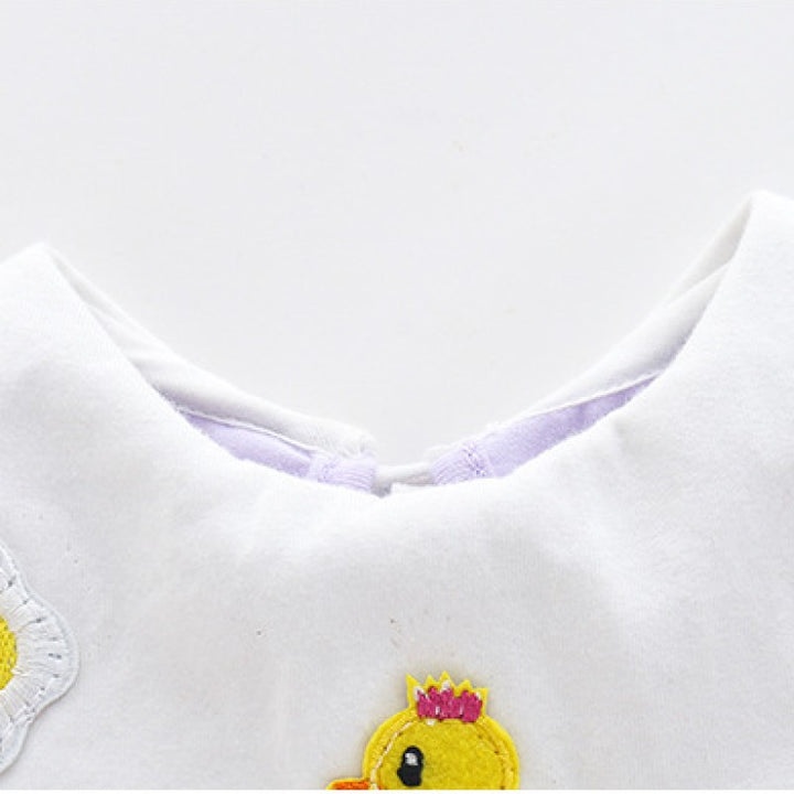 Infants Girls Purple Embroidered Cotton Bodysuit