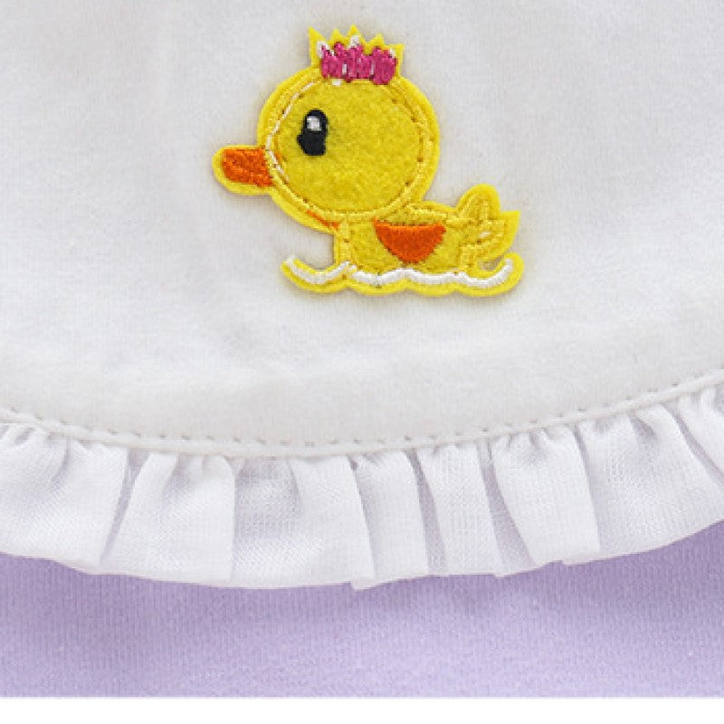 Infants Girls Purple Embroidered Cotton Bodysuit