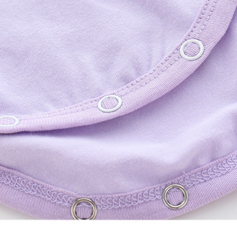 Infants Girls Purple Embroidered Cotton Bodysuit