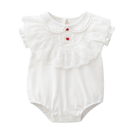 Infants Girls White Cotton Bodysuit