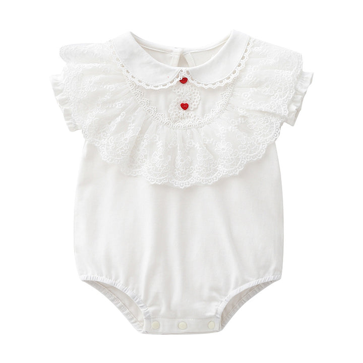 Infants Girls White Cotton Bodysuit