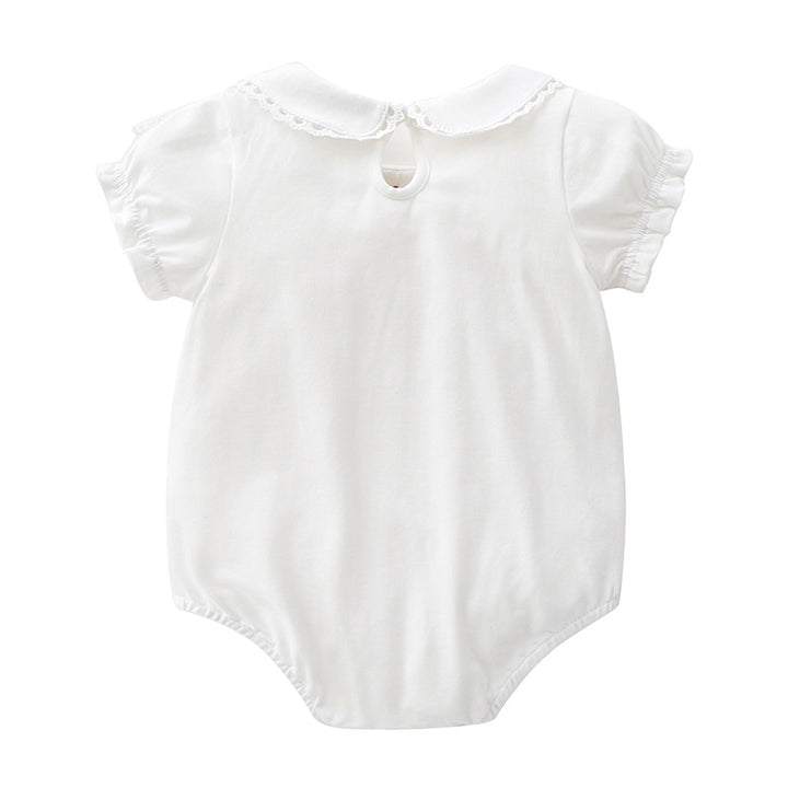 Infants Girls White Cotton Bodysuit