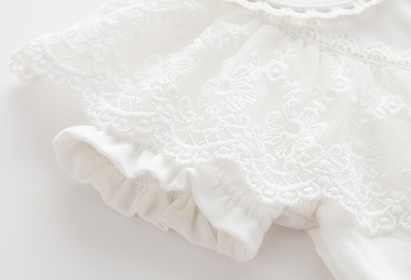 Infants Girls White Cotton Bodysuit