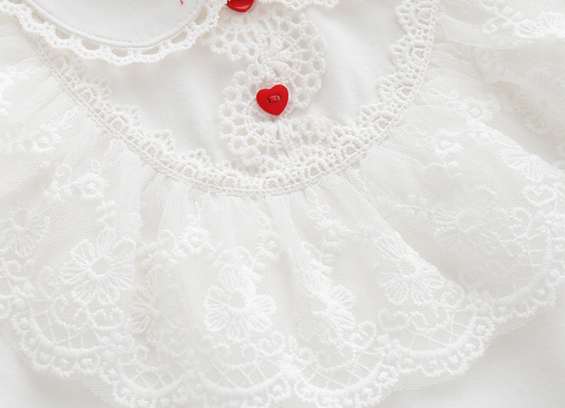 Infants Girls White Cotton Bodysuit