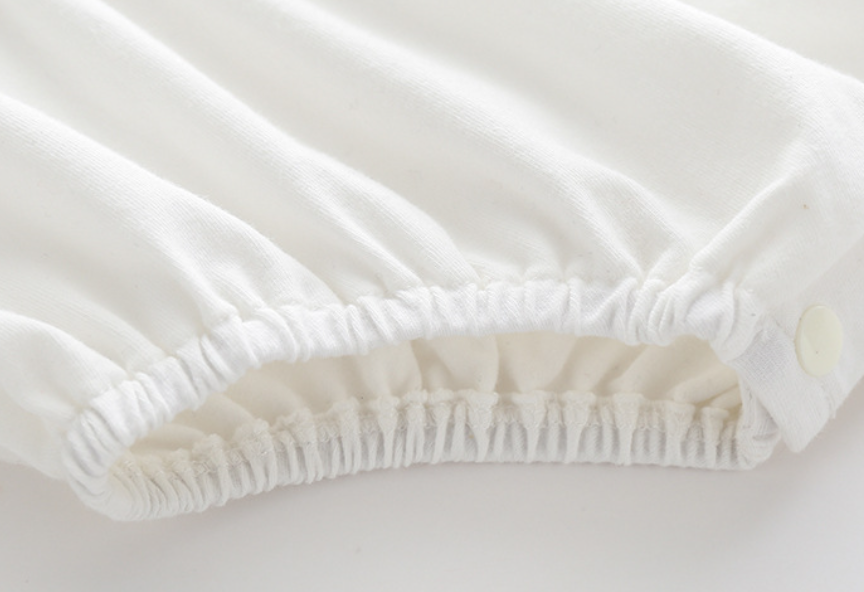 Infants Girls White Ruffled Cotton Bodysuit