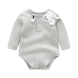 Grey Girls Cotton Bodysuit