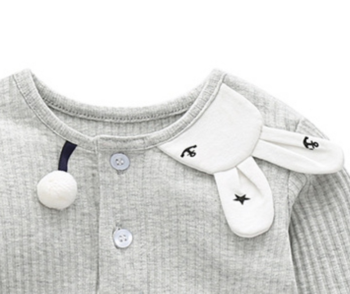 Grey Girls Cotton Bodysuit