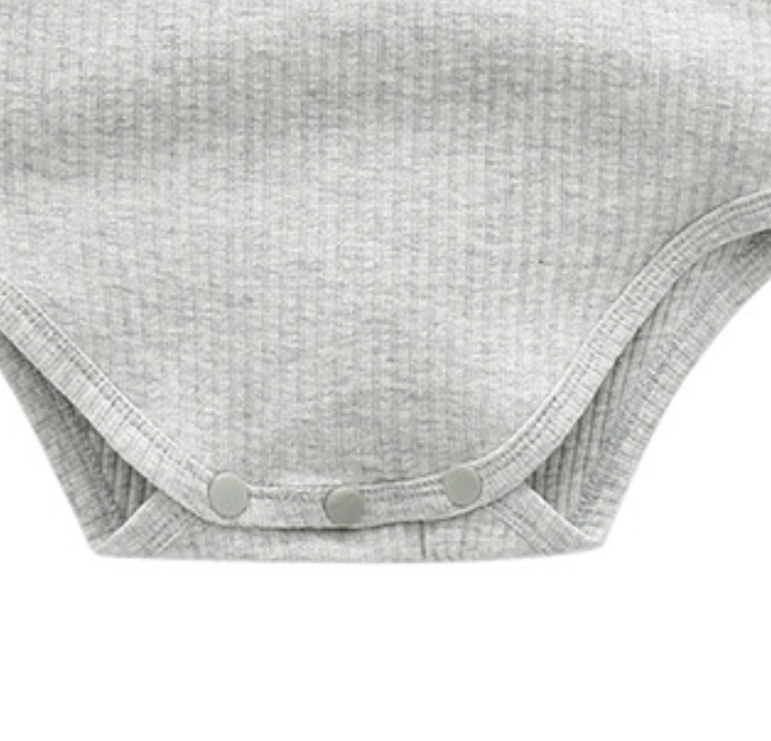 Grey Girls Cotton Bodysuit