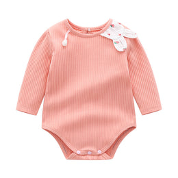 Infants Girls Pink Ribbed Cotton Bodysuit