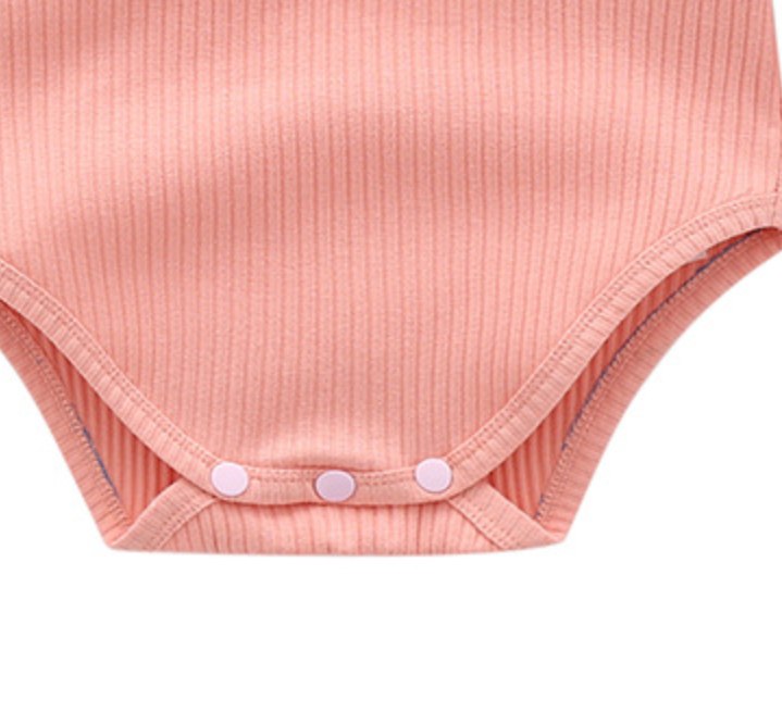 Infants Girls Pink Ribbed Cotton Bodysuit